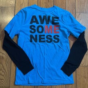 Hybrid & Company Blue and Black Kids Long Sleeve Tee - Size L